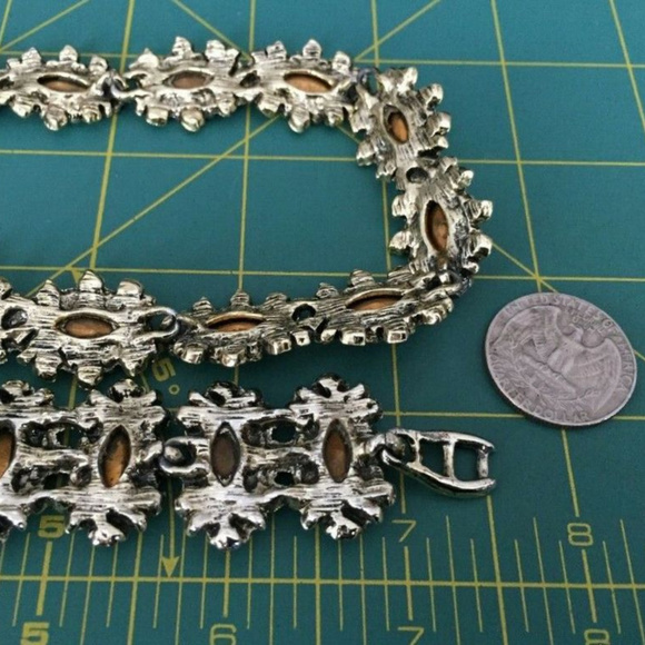 SOLD vtg Blue Givre Glass Necklace Bracelet Set - Picture 5 of 7